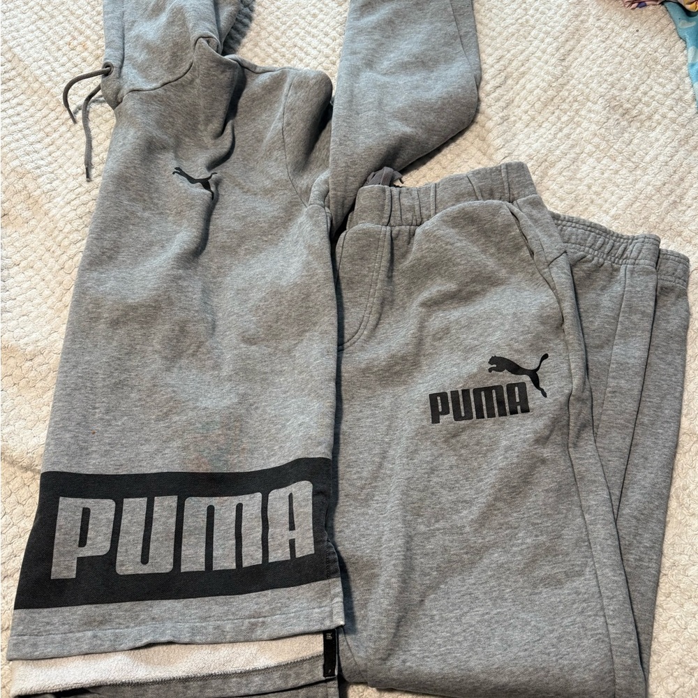 Men’s Puma Heather Gray hoodie and sweatpants